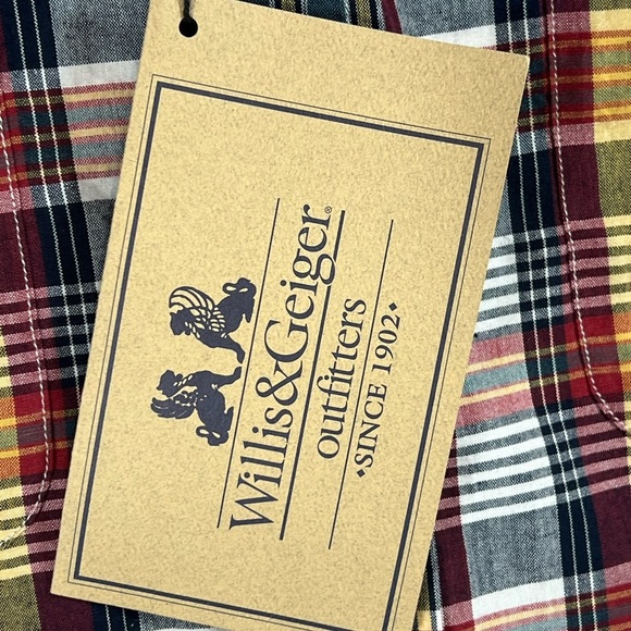 NWT Willis & Geiger Large Plaid Casual Button Indian Madras Patchwork Shirt - Picture 4 of 10